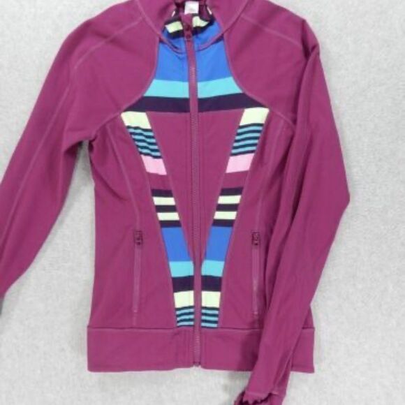 Ivivva Purple with Striped Accents Athletic Jacket Sz 8 - Picture 1 of 5
